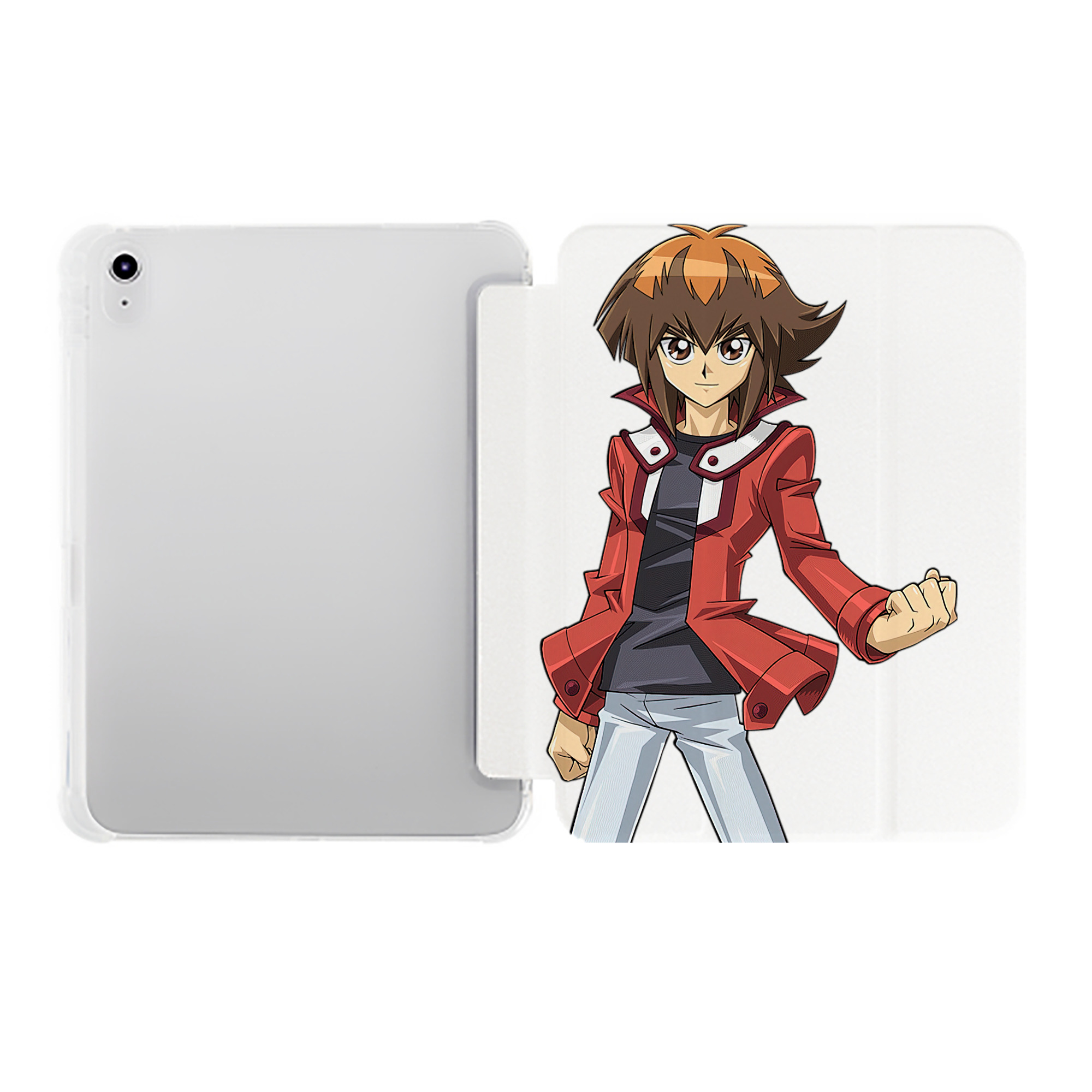 （画像用） 遊☆戯☆王 Yu-Gi-Oh! IPad ケース ペン収納付き 三つ折りスタンド PUレザー×シリコン 対応機種9.5/10.5/10.9インチ